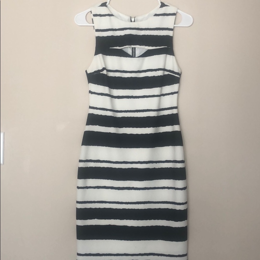 Striped peep-hole dress